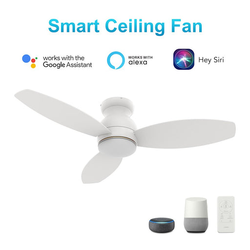 Carro Trento 44" Ceiling Fan/Remote/Light Kit, White/White