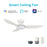 Carro Upton 45" Ceiling Fan/Remote/Light Kit, White/White