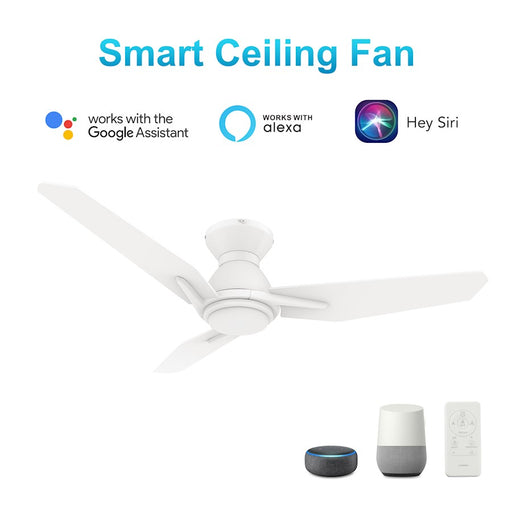 Carro Calen 48" Ceiling Fan/Remote/Light Kit, White/White