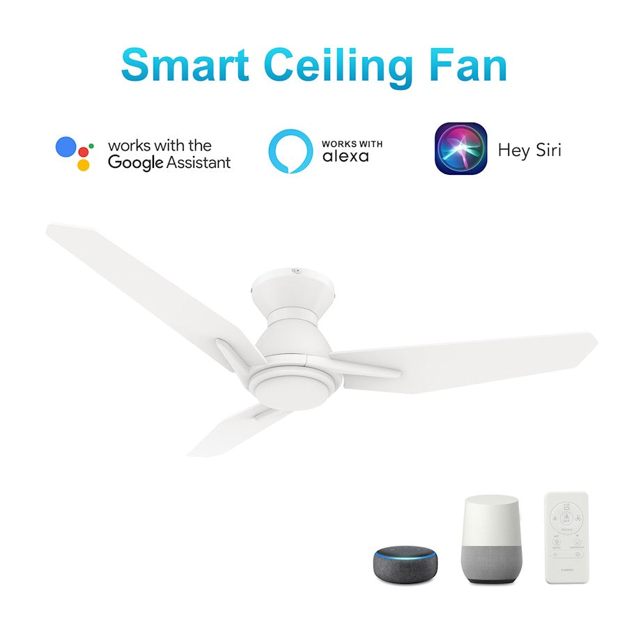 Carro Calen 48" Ceiling Fan/Remote/Light Kit, White/White