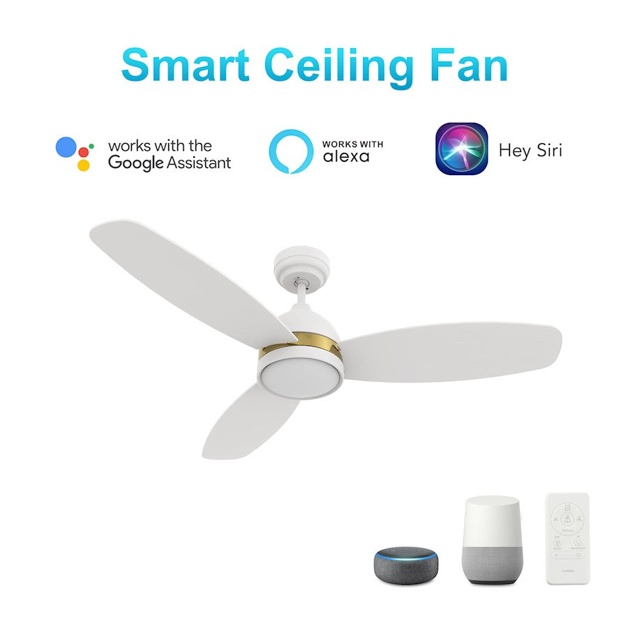Carro Fremont 48" Ceiling Fan/Remote/Light Kit/Downrod, White
