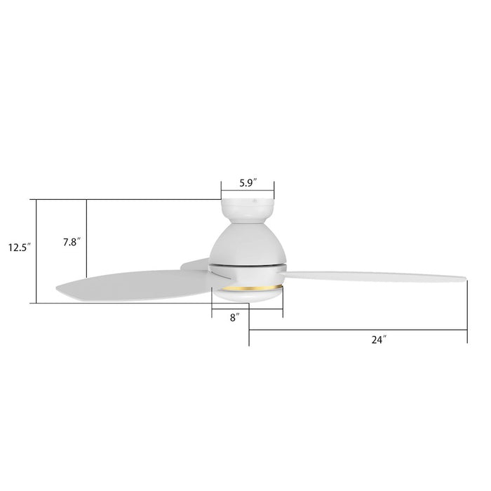 Carro Hobart 48" Ceiling Fan/Remote/Light Kit