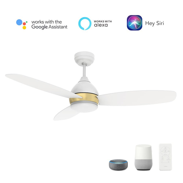 Carro Hobart 48" Ceiling Fan/Remote/Light Kit/Downrod, White