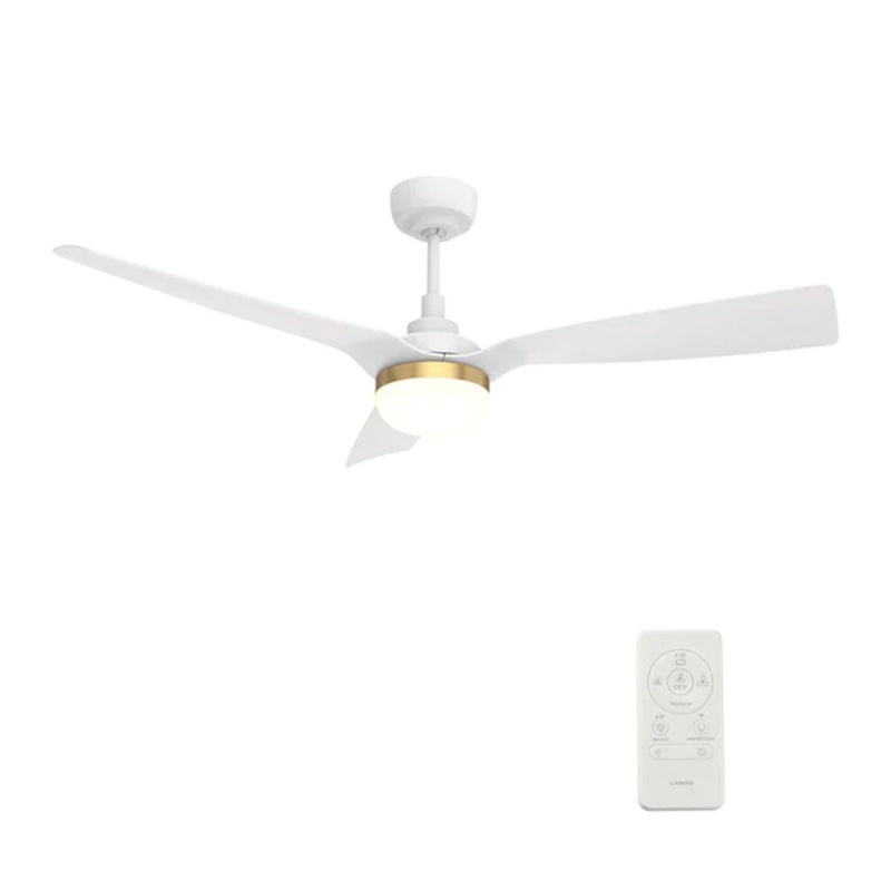 Carro Spezia 52" Ceiling Fan/Remote/Light Kit, White/White