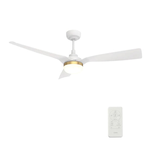Carro Spezia 52" Ceiling Fan/Remote/Light Kit, White/White