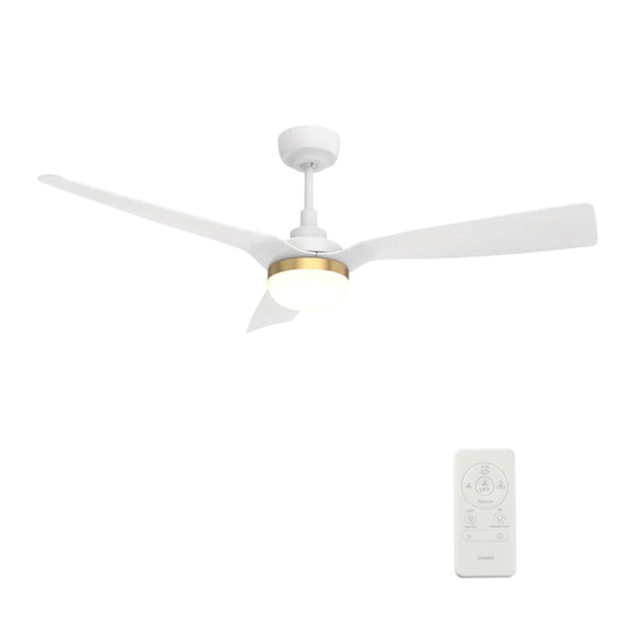 Carro Spezia 52" Ceiling Fan/Remote/Light Kit, White/White