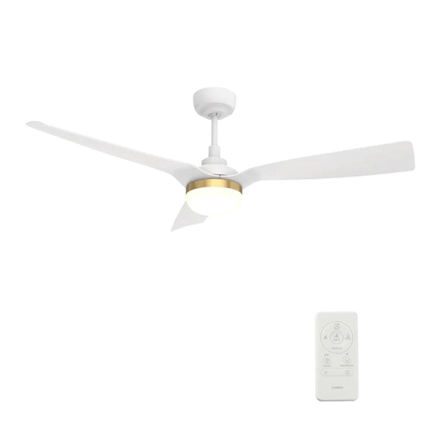 Carro Spezia 52" Ceiling Fan/Remote/Light Kit, White/White