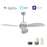 Carro Coren Ceiling Fan/Remote/Light Kit, Silver/Silver