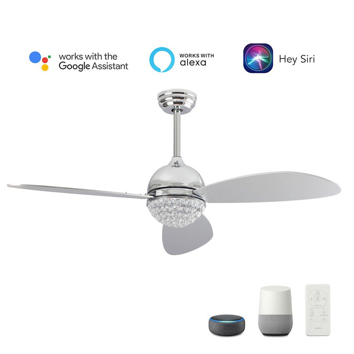 Carro Coren Ceiling Fan/Remote/Light Kit, Silver/Silver