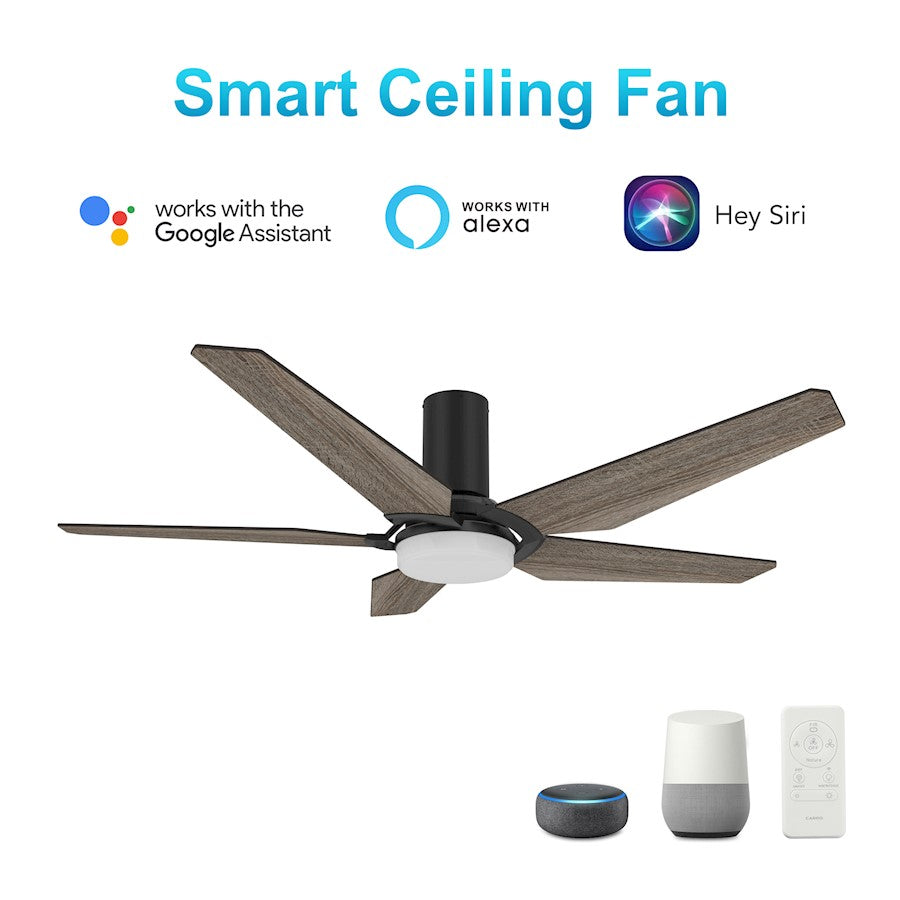 Carro Woodrow 52" Ceiling Fan/Remote/Light Kit, Black