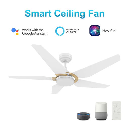 Carro Woodrow 52" 12"H Ceiling Fan/Remote/Light Kit, White