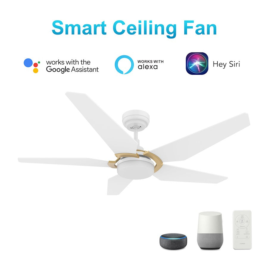 Carro Woodrow 52" 12"H Ceiling Fan/Remote/Light Kit, White