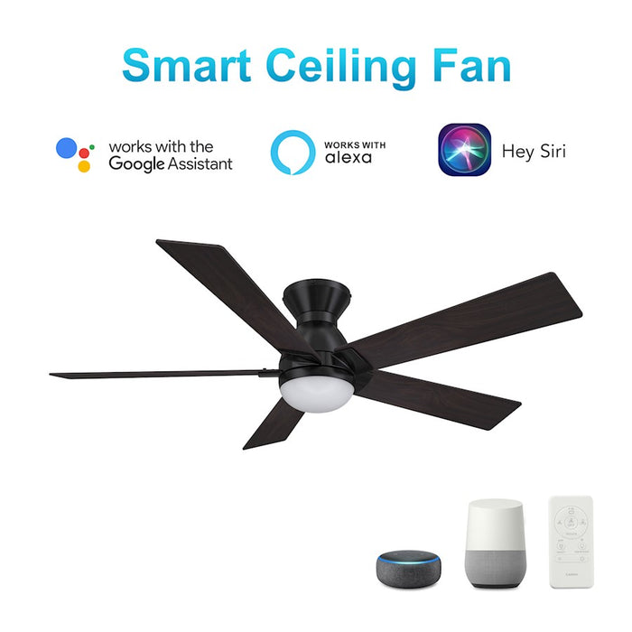 Carro Ascender 52" Ceiling Fan/Remote/Light Kit, Black/Walnut