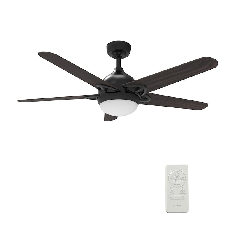 Carro Solasta 52" Smart Ceiling Fan/Remote, Black/Walnut
