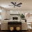 Carro Winston 56" Ceiling Fan/Remote/Light Kit, Black/Black