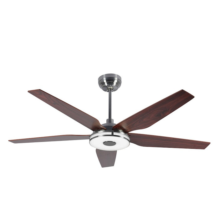 Carro Elira 56" Smart Ceiling Fan, Silver/Rosewood
