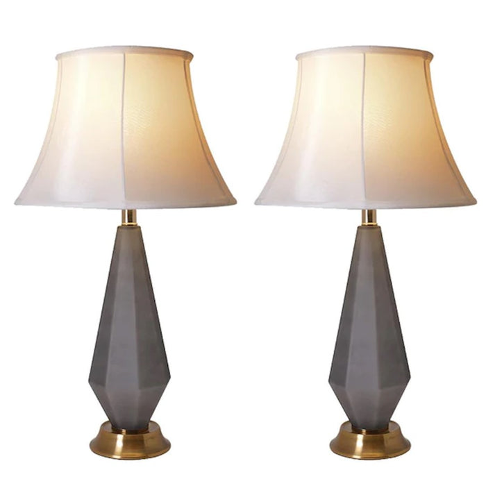 Carro Diamant 1 Light Table Lamp, Set Of 2, Grey/White