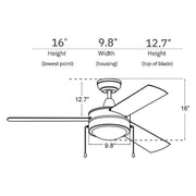 Carro Everett 48in 3-Blade Ceiling Fan | Modern Brushed Nickel and Plywood | Living Room & Bedroom | 48 x 48 x 16 in, Indoor | Model VWGA-483C-L11-SC-1
