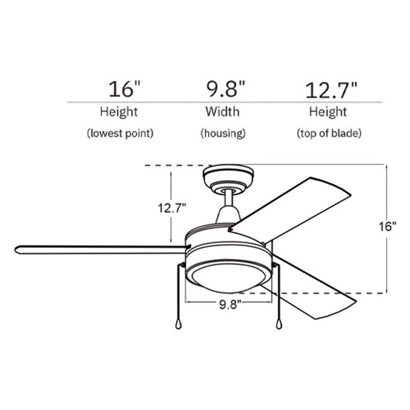 Carro Everett 48in 3-Blade Ceiling Fan | Modern Brushed Nickel and Plywood | Living Room & Bedroom | 48 x 48 x 16 in, Indoor | Model VWGA-483C-L11-SC-1