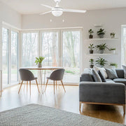 Carro Everett 48in 3-Blade Ceiling Fan | Modern White and Plywood | Living Room & Bedroom | 48 x 48 x 16 in, Indoor Only | Model VWGA-483C-L11-W1-1