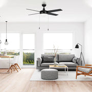 Carro Everett 48in 4-Blade Ceiling Fan | Black Plywood Blades and LED Light Kit | Living Room & Bedroom | 16 x 48 x 48 in | Model VWGA-484C-L11-B2-1