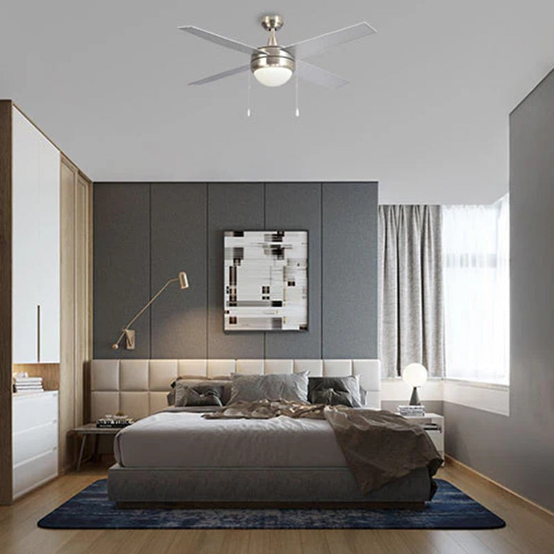Carro Everett 48in 4-Blade Ceiling Fan | Brushed Nickel Plywood Blades and LED Light Kit | Living Room & Bedroom | 16 x 48 x 48 | Model VWGA-484C-L11-SC-1