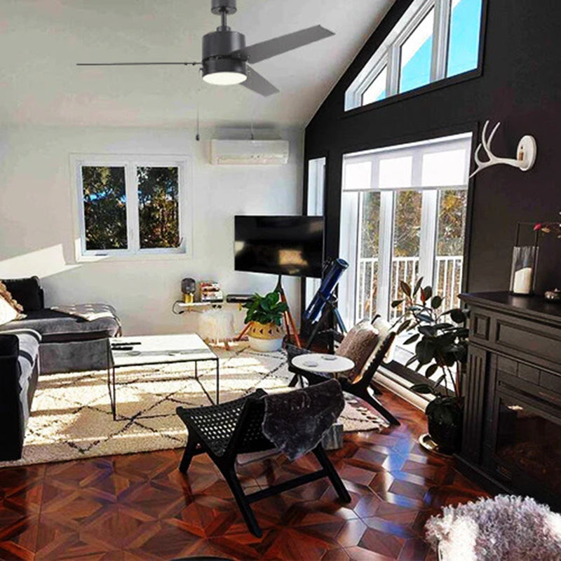 Carro Empire 52in 3-Blade Ceiling Fan | Black Plywood Blades and Integrated 3000K LED | Living Room & Bedroom | 15.5 x 52 x 52 | Model VWGA-523A3-L12-B2-1