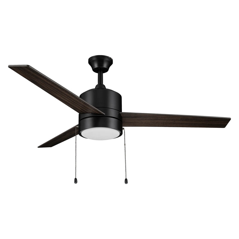 Carro Flint 52in 3-Blade Ceiling Fan with LED | Black Barnwood Plywood Blades and Integrated 3000K Light | Living Room & | Model VWGA-523A5-L12-BG-1
