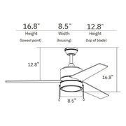 Carro Flint 52in 3-Blade Ceiling Fan with LED | Black Barnwood Plywood Blades and Integrated 3000K Light | Living Room & | Model VWGA-523A5-L12-BG-1