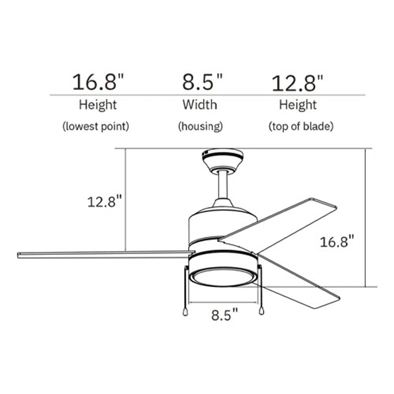 Carro Flint 52in 3-Blade Ceiling Fan with LED | Black Barnwood Plywood Blades and Integrated 3000K Light | Living Room & | Model VWGA-523A5-L12-BG-1