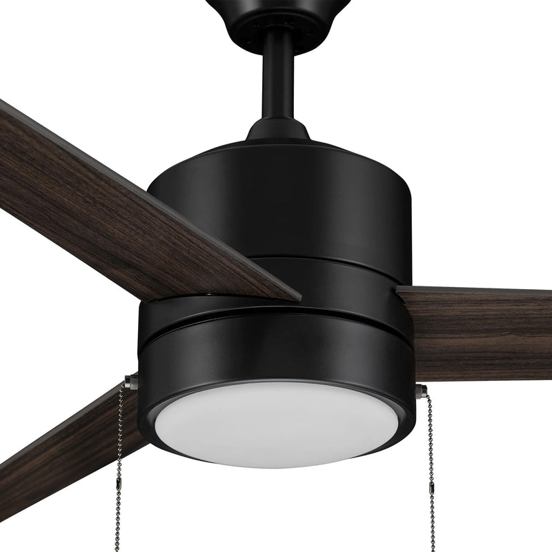 Carro Flint 52in 3-Blade Ceiling Fan with LED | Black Barnwood Plywood Blades and Integrated 3000K Light | Living Room & | Model VWGA-523A5-L12-BG-1