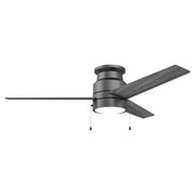 Carro Lamont 52in 3-Blade Flush Mount Ceiling Fan with LED | Black Plywood Blades and Integrated 3000K Light | Living Room & | Model VWGA-523B-L12-B2-1
