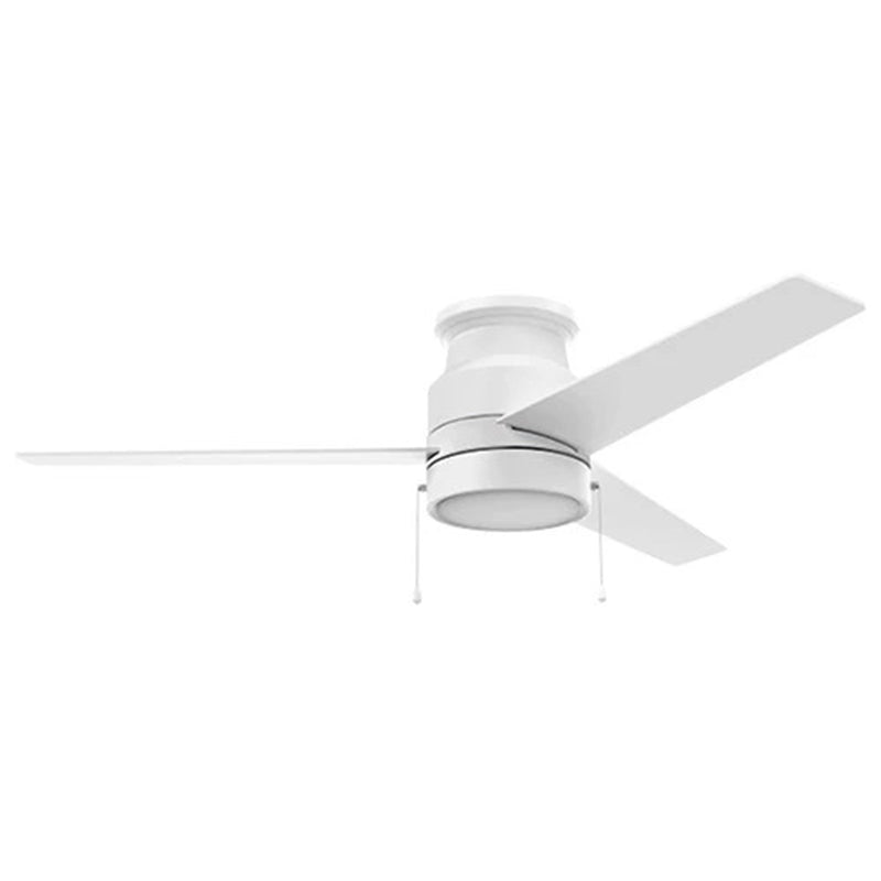 Carro Lamont 52in 3-Blade Flush Mount Ceiling Fan | White Plywood Blades and Integrated 3000K LED | Indoor Living Room & | Model VWGA-523B-L12-W1-1