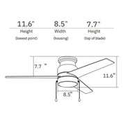 Carro Lamont 52in 3-Blade Flush Mount Ceiling Fan | White Plywood Blades and Integrated 3000K LED | Indoor Living Room & | Model VWGA-523B-L12-W1-1