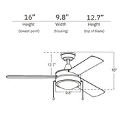 Carro Everett 52in 3-Blade Ceiling Fan | Black Finish with Plywood Blades and LED Compatible Light Kit | Indoor Living Room & | Model VWGA-523C-L11-B2-1
