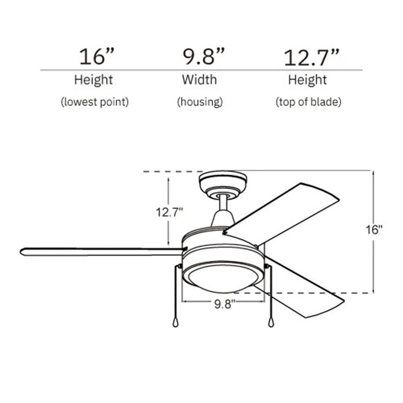 Carro Everett 52in 3-Blade Ceiling Fan | Brushed Nickel Finish with Plywood Blades and LED Compatible Light Kit | Indoor Living | Model VWGA-523C-L11-SC-1