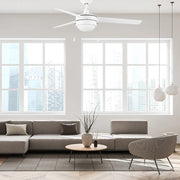 Carro Everett 52in 3-Blade Ceiling Fan | White Plywood Blades and Integrated LED | Living Room & Bedroom | 16 x 52 x 52 in | Model VWGA-523C-L11-W1-1