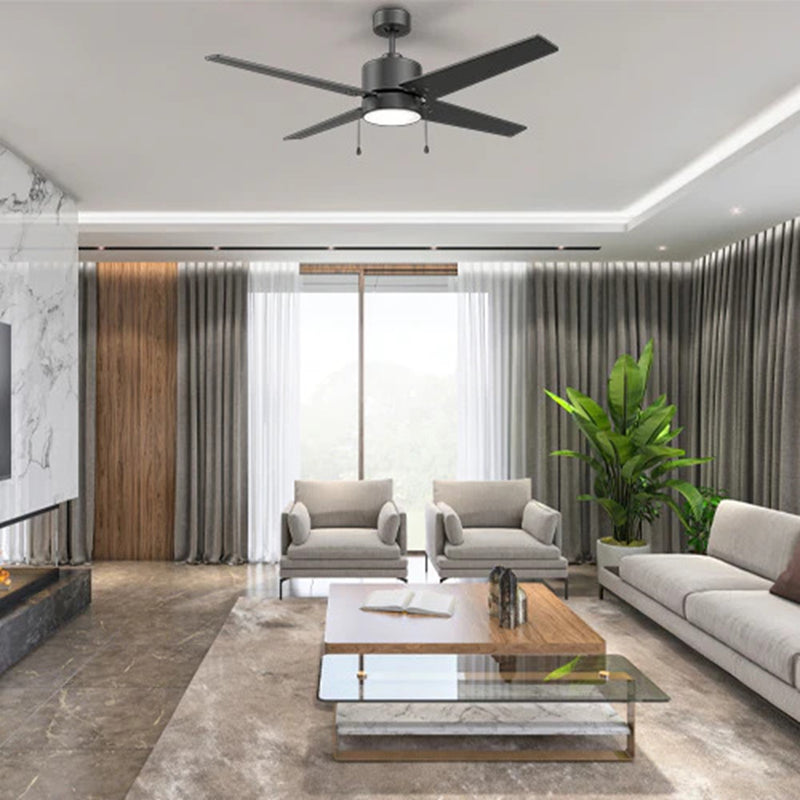 Carro Empire 52in 4-Blade Ceiling Fan | Black Plywood Blades and Integrated LED | Living Room & Bedroom | 15.5 x 52 x 52 in | Model VWGA-524A3-L12-B2-1