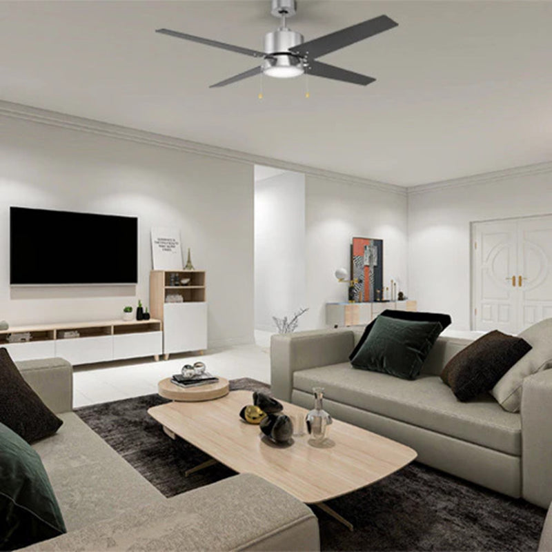 Carro Empire 52in 4-Blade Ceiling Fan | Brushed Nickel Plywood Blades and Integrated LED | Living Room & Bedroom | 15.5 x 52 x | Model VWGA-524A3-L12-S2-1