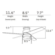Carro Lamont 52in 4-Blade Flush Ceiling Fan | Modern Black Plywood and Integrated LED | Living Room & Bedroom | 52 x 52 x 11.6 | Model VWGA-524B-L12-B2-1