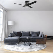 Carro Lamont 52in 4-Blade Flush Ceiling Fan | Modern Black Plywood and Integrated LED | Living Room & Bedroom | 52 x 52 x 11.6 | Model VWGA-524B-L12-B2-1