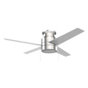 Carro Lamont 52in 4-Blade Flush Ceiling Fan | Brushed Nickel Modern Plywood and Integrated LED | Living Room & Bedroom | 52 x | Model VWGA-524B-L12-SC-1