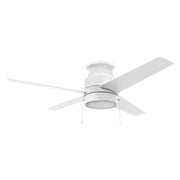 Carro Lamont 52in 4-Blade Flush Ceiling Fan | White Modern Plywood and Integrated LED | Living Room & Bedroom | 52 x 52 x 11.6 | Model VWGA-524B-L12-W1-1