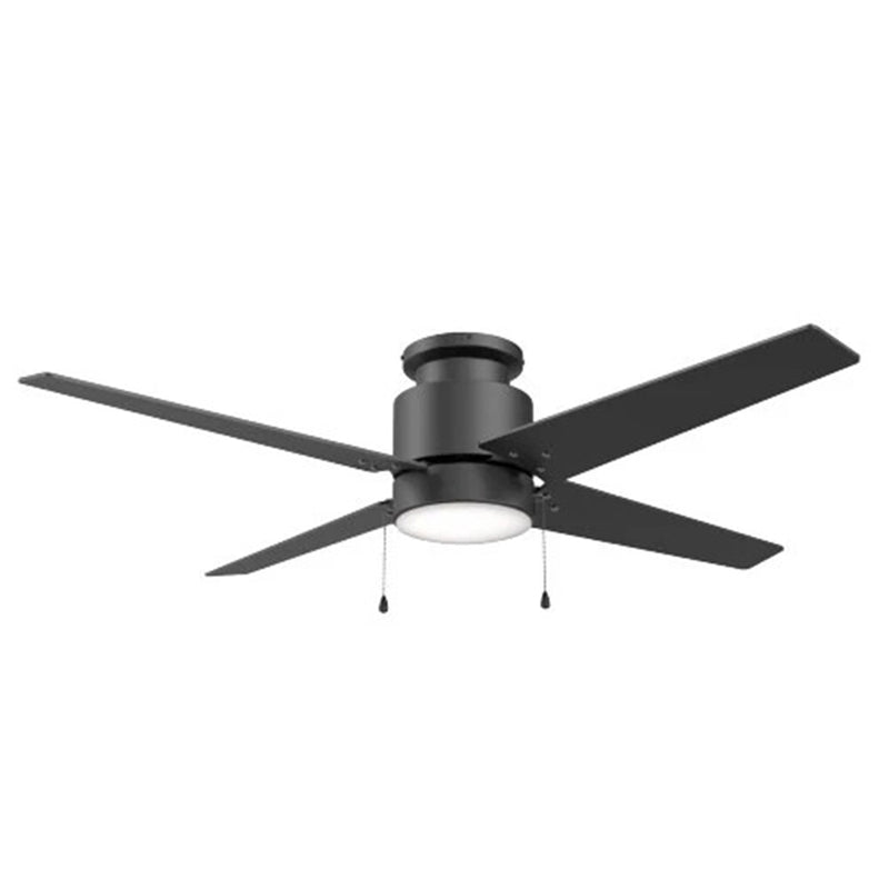 Carro Extreme 52in 4-Blade Flush Mount Ceiling Fan | Black Plywood Blades and Integrated LED | Low Ceiling Living Room & | Model VWGA-524B1-L12-B2-1