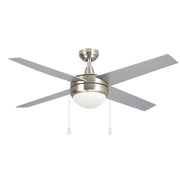 Carro Everett 52in 4-Blade Ceiling Fan | Modern Brushed Nickel Plywood Blades | Living Room & Bedroom | 52 x 52 x 16 in | Model VWGA-524C-L11-SC-1