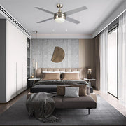 Carro Everett 52in 4-Blade Ceiling Fan | Modern Brushed Nickel Plywood Blades | Living Room & Bedroom | 52 x 52 x 16 in | Model VWGA-524C-L11-SC-1