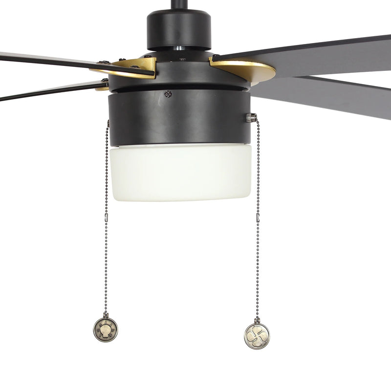 Carro Amalfi 52in 4-Blade Ceiling Fan | Black Plywood Blades and Metal Body | Living Room & Bedroom | 52 x 52 x 15.5 in | Model VWGA-524H2-L11-B2-1