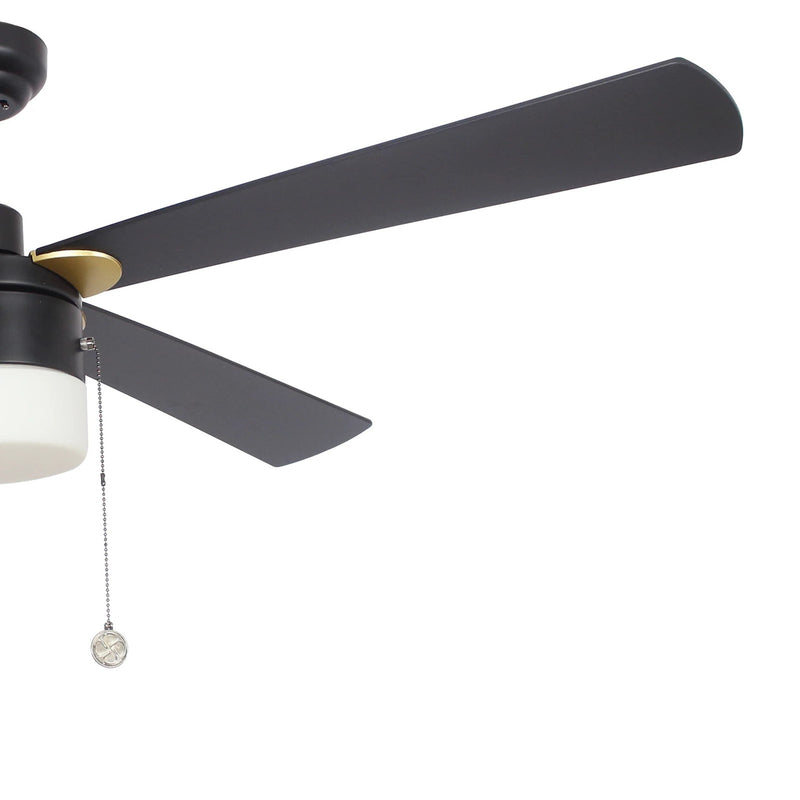 Carro Amalfi 52in 4-Blade Ceiling Fan | Black Plywood Blades and Metal Body | Living Room & Bedroom | 52 x 52 x 15.5 in | Model VWGA-524H2-L11-B2-1