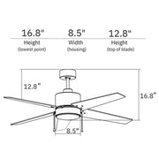 Carro Empire 52in 5-Blade Ceiling Fan | Black Plywood Blades and Integrated LED | Living Room & Bedroom | 52 x 52 x 15.5 in | Model VWGA-525A3-L12-B2-1