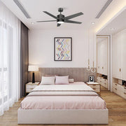 Carro Empire 52in 5-Blade Ceiling Fan | Black Plywood Blades and Integrated LED | Living Room & Bedroom | 52 x 52 x 15.5 in | Model VWGA-525A3-L12-B2-1